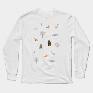 Winter Forest Animals Long Sleeve T-Shirt